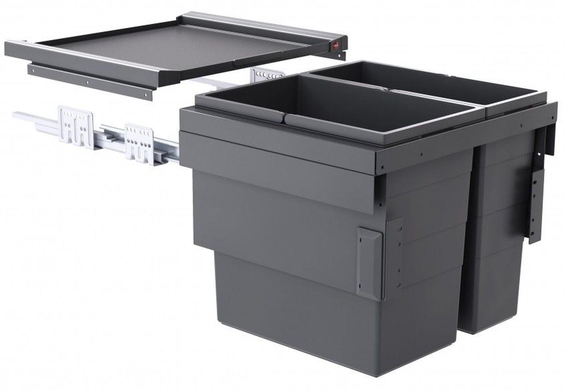 Hailo Cargo Einbaumülleimer Schrank 50cm Frontauszug selbstschließend
