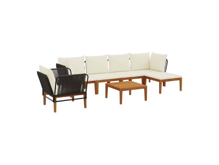 vidaXL Sofaelement 7 stk. Massives nholz & Seil Natur (7 St)