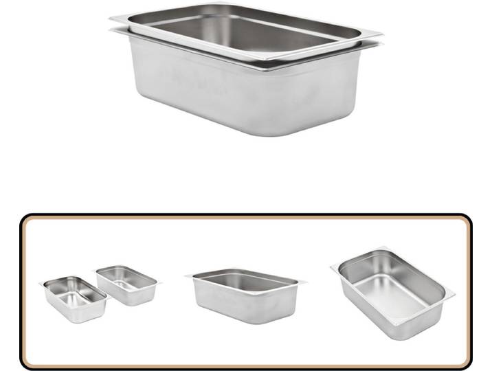 vidaXL - Gastronormbakken - 2 - st - GN - 1/1 - 150 - mm - roestvrij - staal