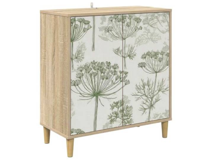Mhdvray Sideboard GOTHA Kommode 69x33x75 cm Sonoma Holzwerkstoff Kompakter Beistellschrank für Esszimmer und Flur mit dekorativer Front, zwei Türen sowie erhöhten Füßen für Zirkulation.