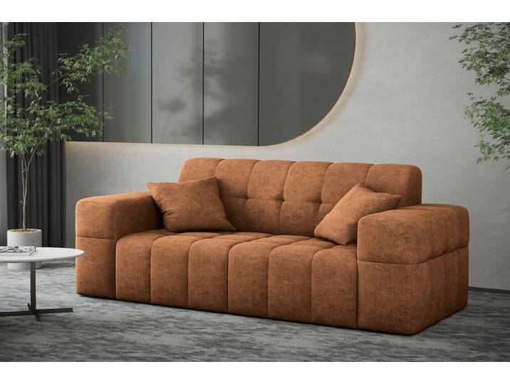 Fun Möbel Sofa Sofa Designer-Sofa NANCY 2-Sitzer in Stoff Harmony, Rundumbezug