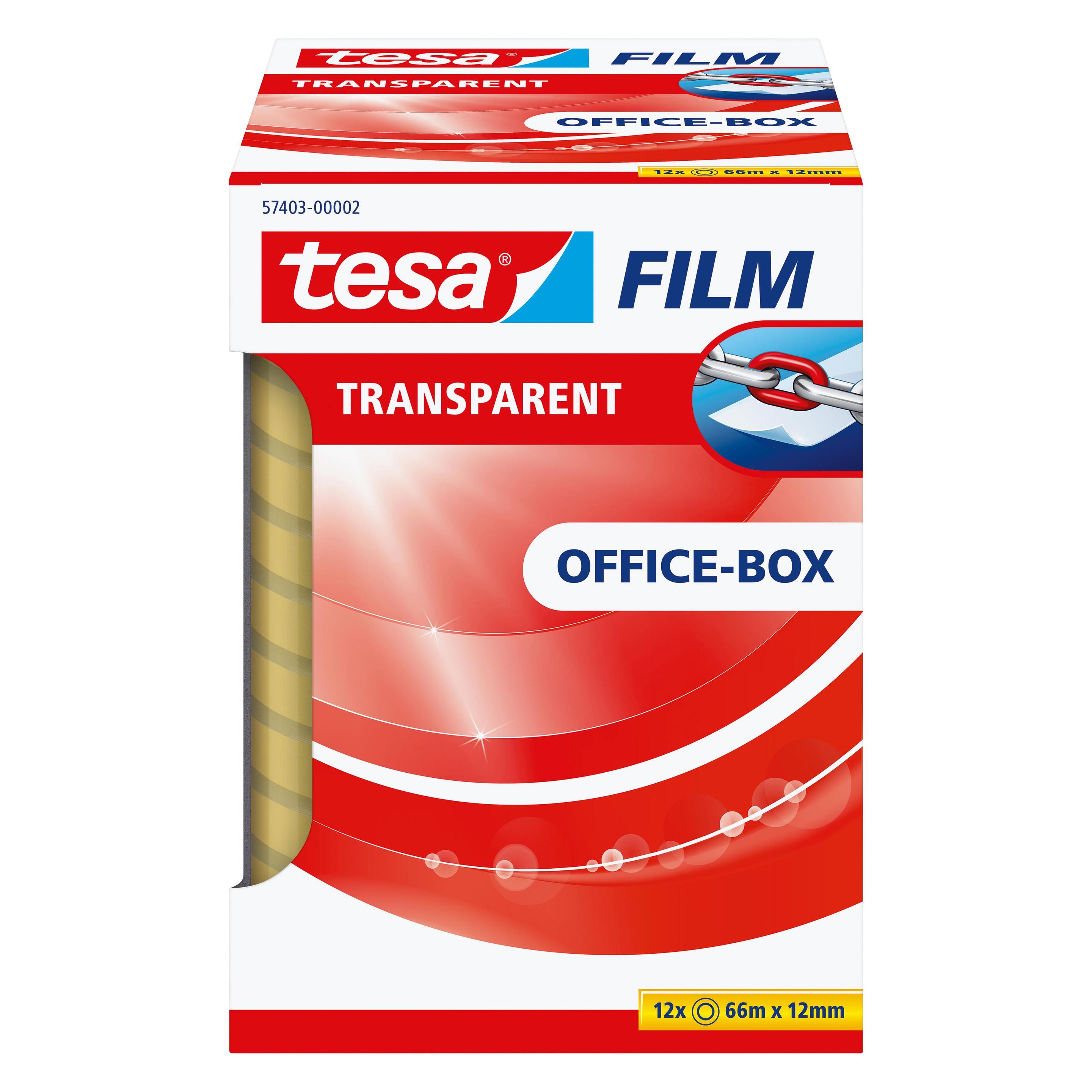 tesa 12x tesafilm TRANSPARENT - mit starker Haftung - alterungsbeständig und reissfest (12 mm) (57403-00002-01)