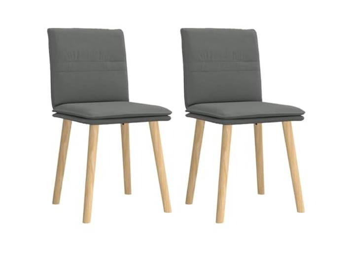 KTHLBRH Esszimmerstühle 2 STK Dunkelgrau Stoff mit Gummibaumholz Beinen Polsterstühle, Schaumstoffpolsterung, atmungsaktives Polyester, stoßfest, langlebig, vielseitig nutzbar