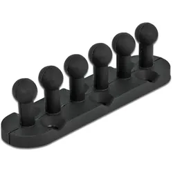 DeLOCK Kabelhalter mit 5 Durchführungen selbstklebend / schraubbar 6 Stück schwarz