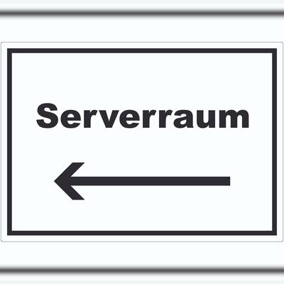 HB-Druck Serverraum Aufkleber mit Text und Richtungspfeil links Computer IT PC waagerecht A0 (841x1189mm)