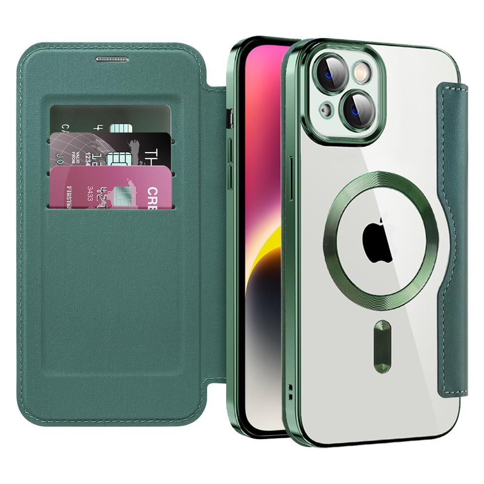 Techsuit - SmartMag Book Case - iPhone 14 Plus - Green (Apple iPhone 14 Plus) (59432992)