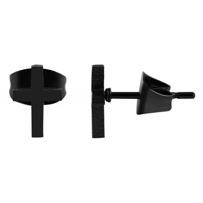 Paar Ohrhänger ADELIA´S "Unisex Ohrstecker aus Edelstahl mit Kreuz", silber, Ohrringe, Damen, Unisex, Edelstahl