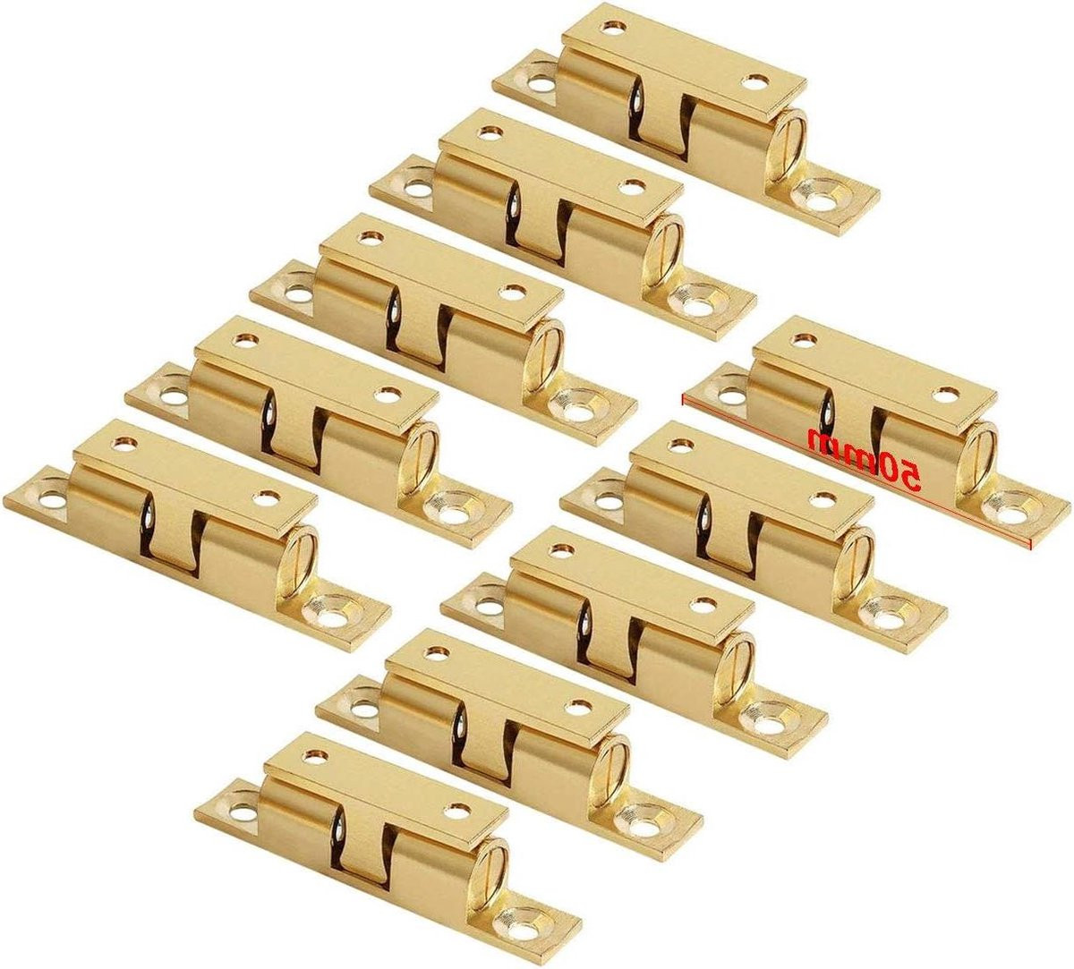 Allecto Premium Dubbele Kogel Spanningsloten 50mm voor Kast, Keuken en Badkamer - 10 stuks
