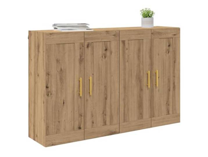 KTHLBRH Wandschrank 2 Stück Eiche Handwerk 69,5 x 34 x 90 cm Technisches Holz, 4 Einlegeböden, 4 Türen, Wandmontage, max. Belastung 120 kg
