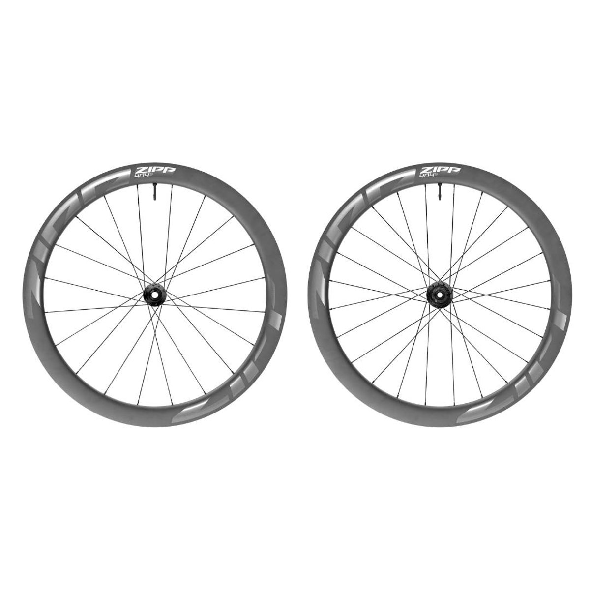 Jogo de Rodas Zipp 404 S Tubeless Disc Center Lock 12x100 / 12x142 Preto Cinza, Grupos Shimano