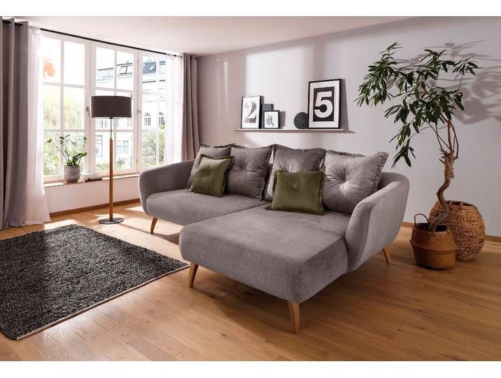Ecksofa HOME AFFAIRE Baggio formschöne Polsterecke, bequem, Breite 277cm, L-Form , braun (cappucino), B:277cm H:80cm T:162cm, Sofas, Ecksofa, Zierkissen inklusive