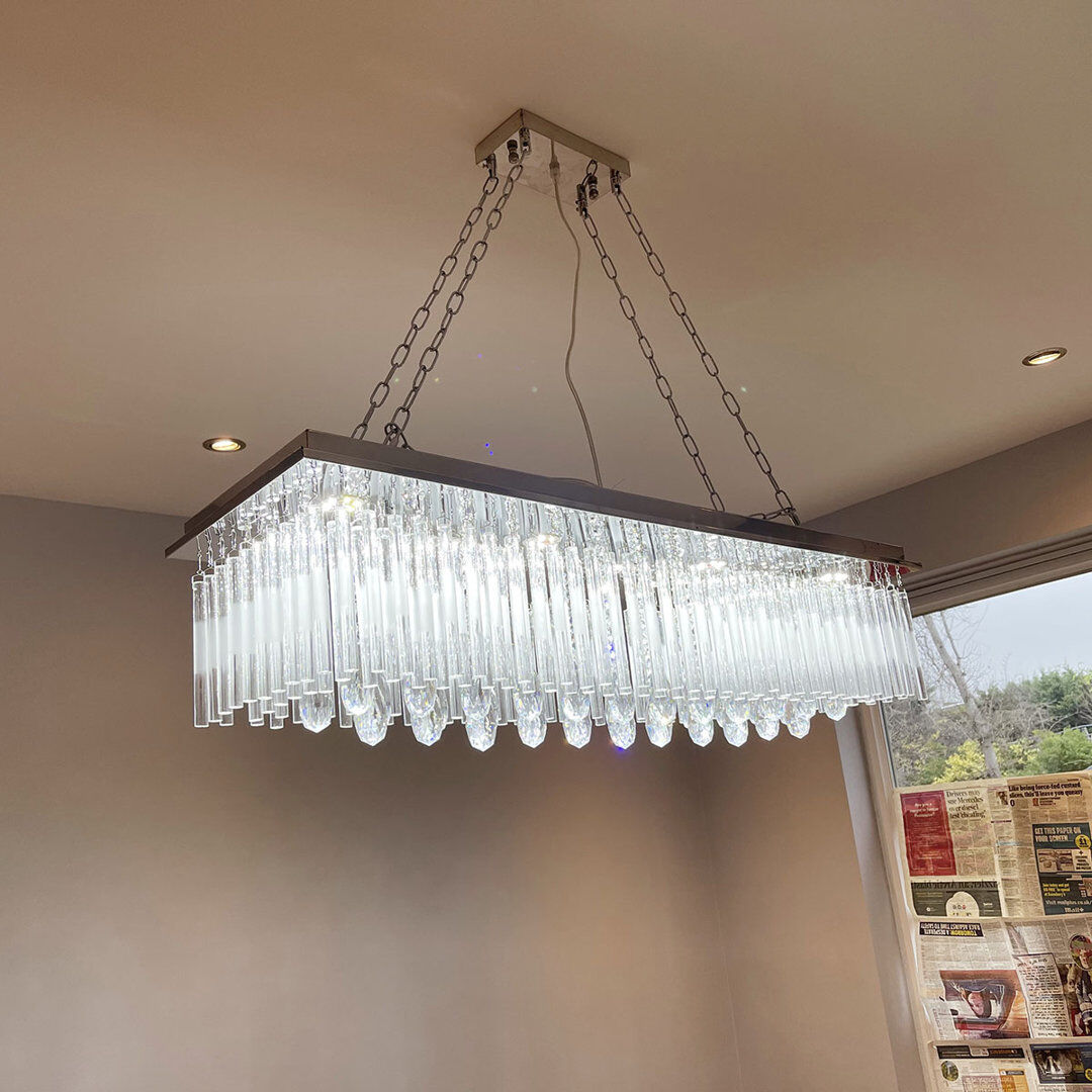 Mercer41 Amethy 8 - Light Chrome LED Pendant Chrome 28cm H x 30cm W x 80cm D