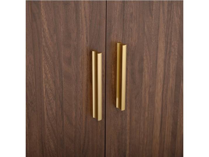 Modenuit Buffet bas 140 x 40 x 79 5 cm en MDF noyer avec 2 portes 2 tiroirs coins arrondis