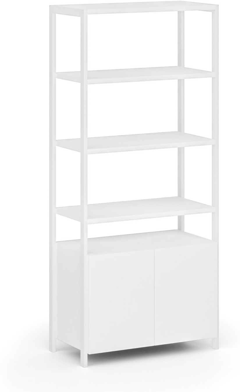 B2B Partner HOME OFFICE Regalwand mit Schrank mit Türen, weiß