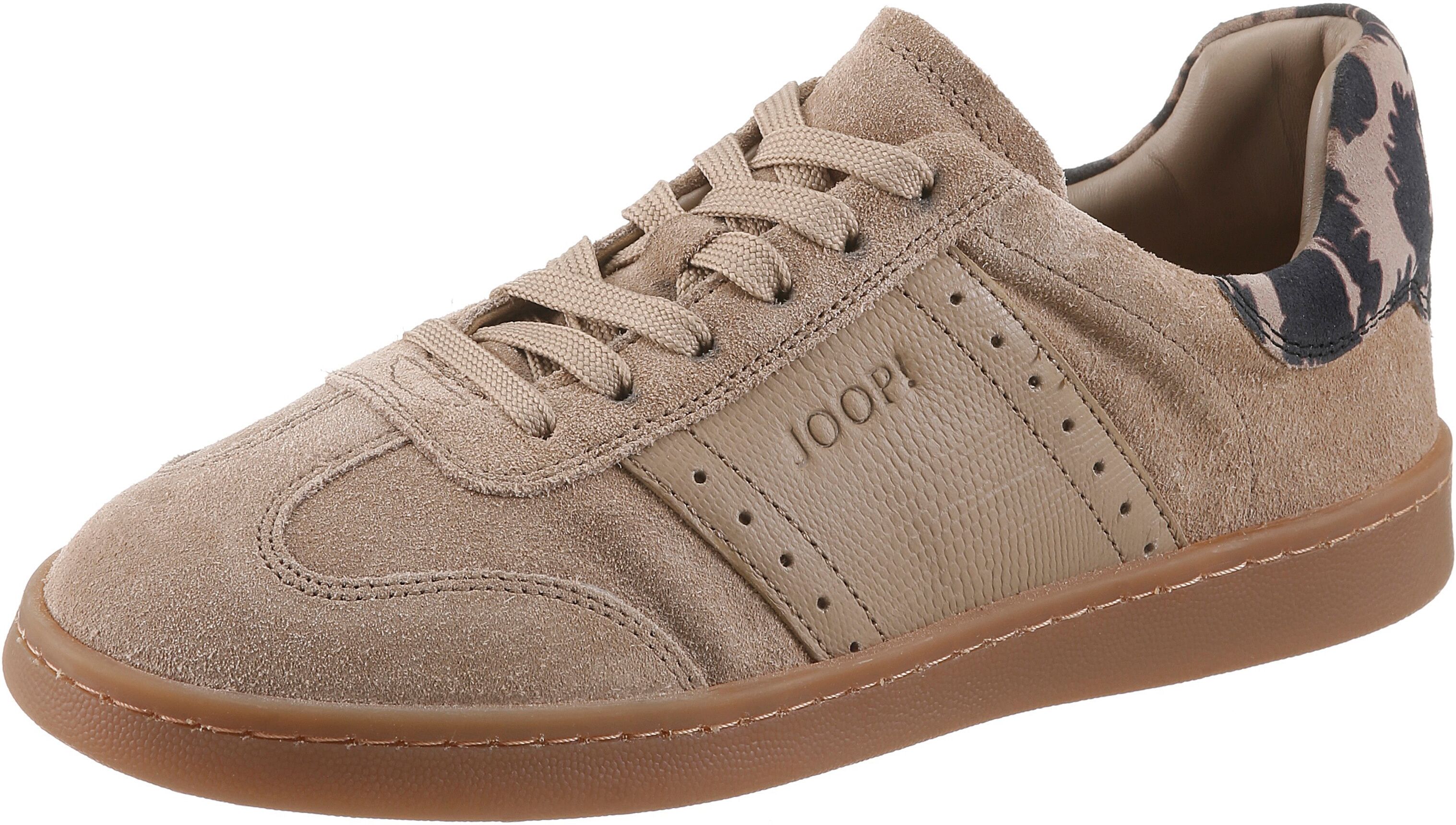 Joop! Sneaker JOOP "lizeta misto isa sneaker xt7", Damen, Gr. 36, beige (taupe, braun), Rindsleder, Schuhe Sneaker, Freizeitschuh, Halbschuh, Schnürer mit Fersen-Applikation taupe, braun 36
