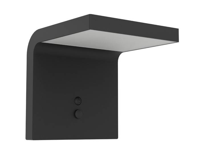 Eglo Solaraussenlampe Spiante Schwarz Kunststoff B 14 H 14 cm - Lichtfarbe: Helles Neutralweiss