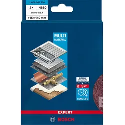 Bosch EXPERT N880 Vliesscheibe zum Handschleifen rot - 2608901220 - rot