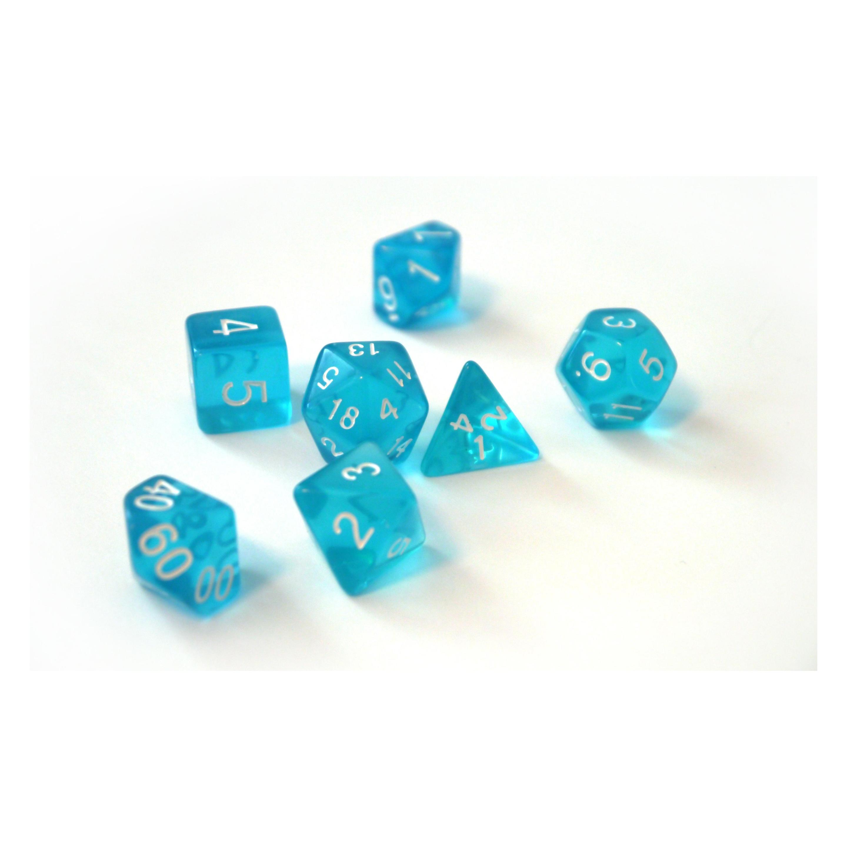 Dice4friends Würfelset Transparent: Blue (7) (DIC86004)