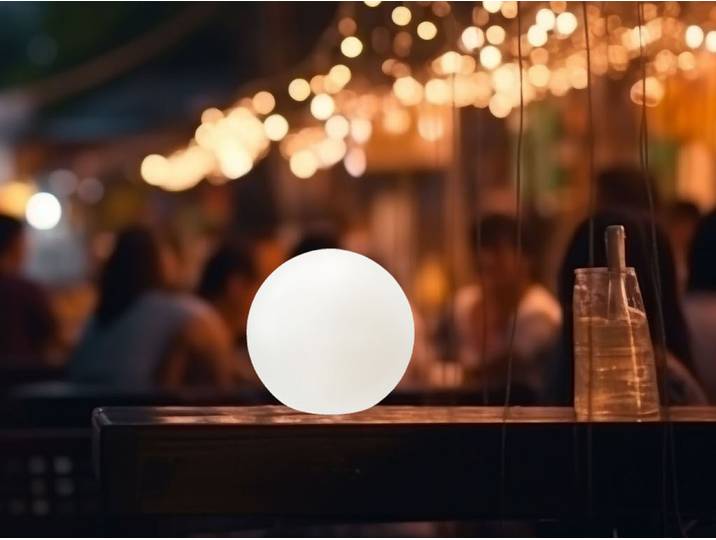 FHL Busso LED Akku-Solar-Außenleuchte USB Kugelleuchte 0,1W RGBW steuerbar IP44 850208