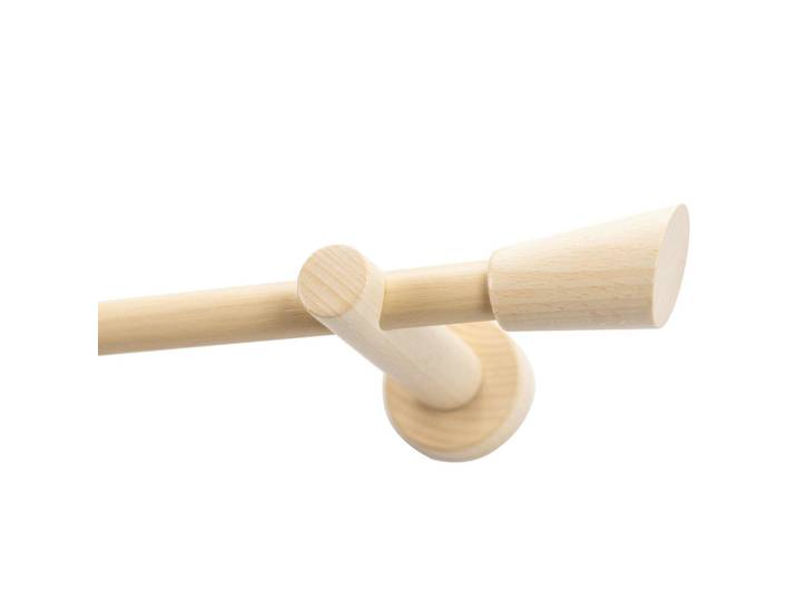 Vorhangstange Molis, Hellbraun, Holz, Buche, 120 cm, Heimtextilien, Vorhänge, Vorhangstangen, Vorhangstangenset