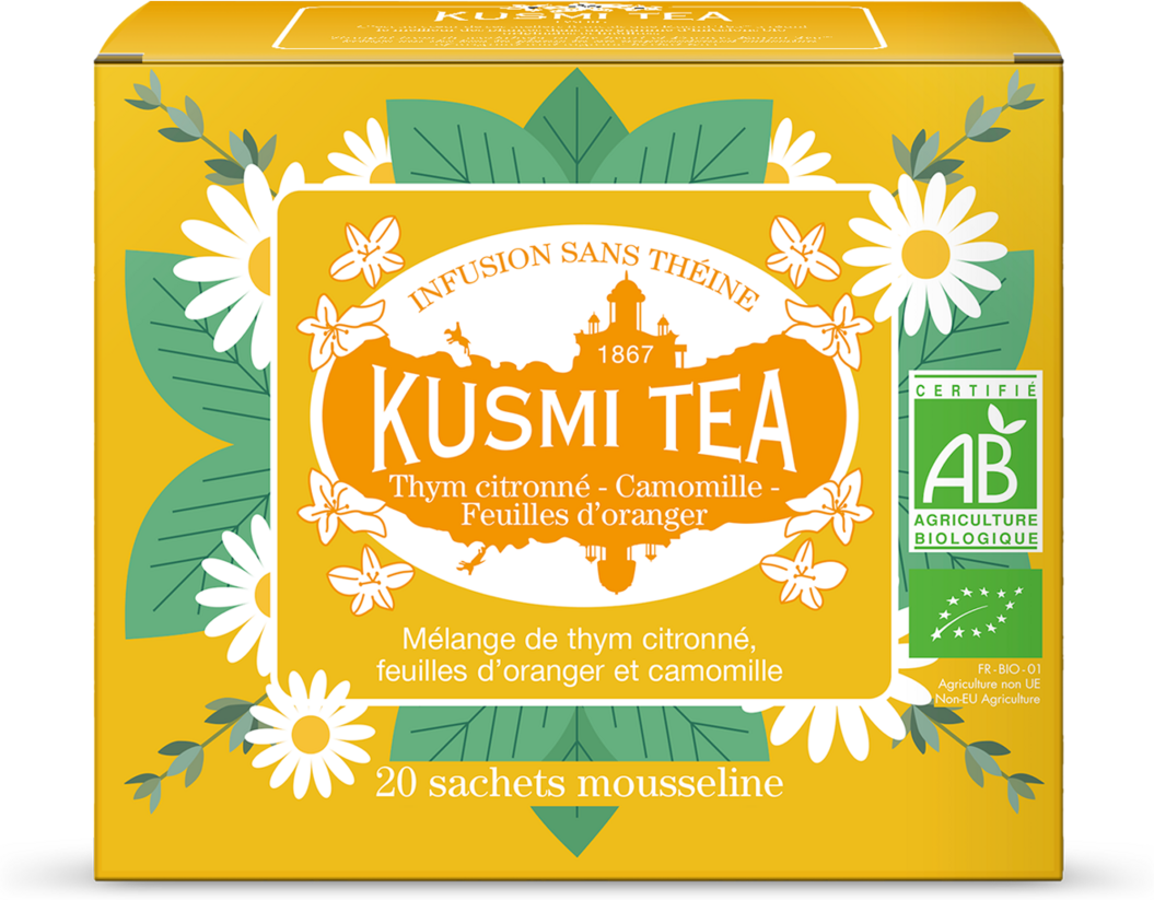 Zitronenthymian, Kamille, Orangenbaumblättern - Kräutertee Kamille, zitronenthymian, bio - Kusmi Tea