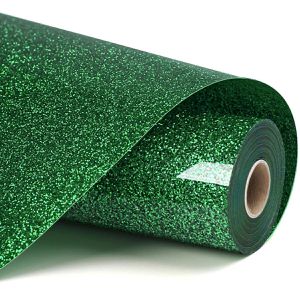 LOKLiK Bügelfolie Plotterfolie, Glitzer, grün glitzernd, auf Rolle 30,5 x 90 cm