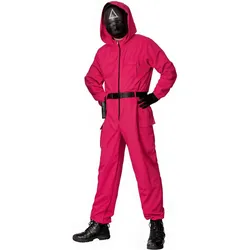 Bandai Squid Game Wächter Kostüm pink - Fasching Halloween (L)