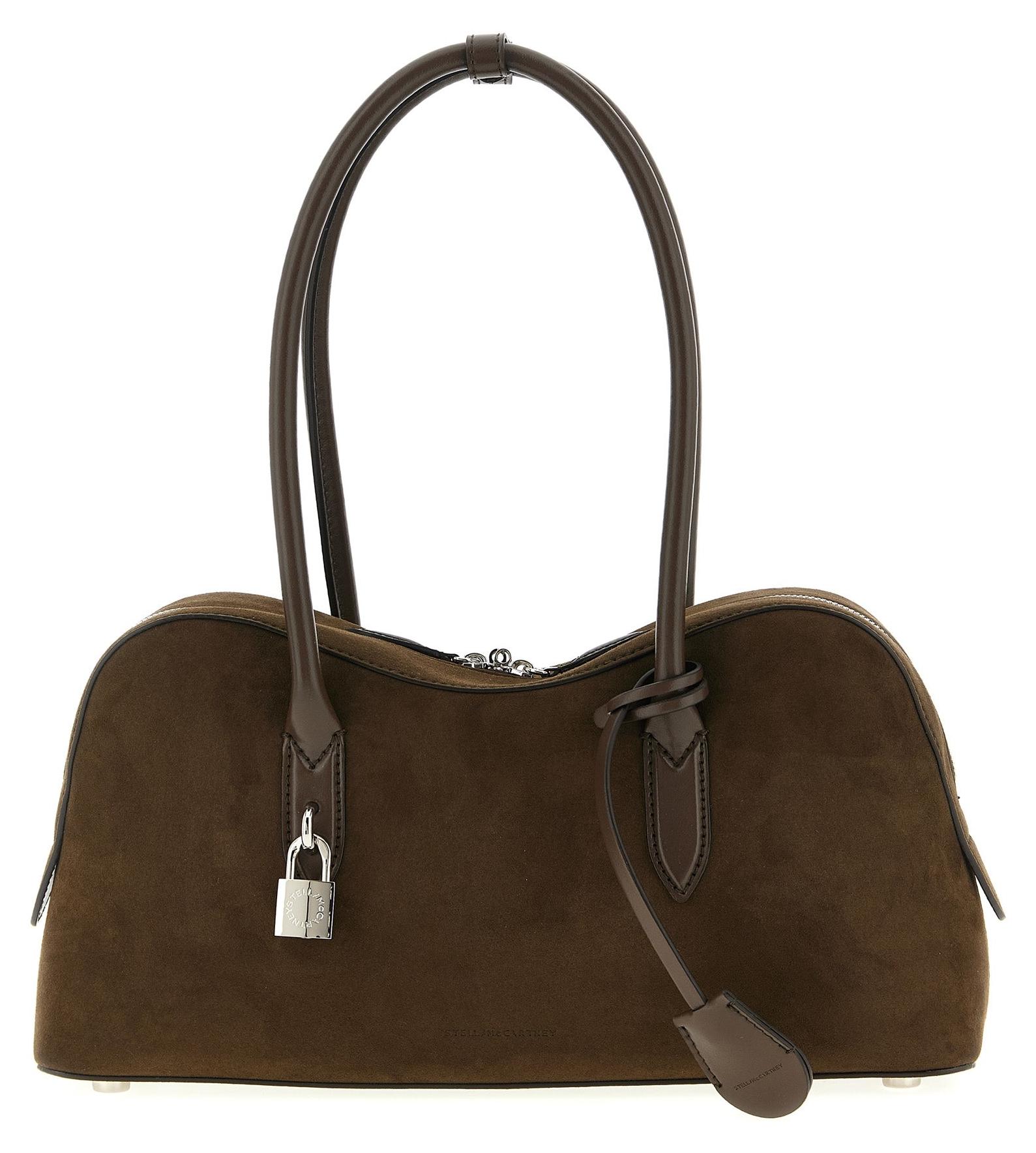 Stella McCartney Ryder Schultertasche Öko-Wildleder Mokka