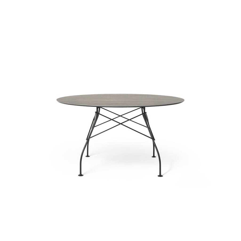 Kartell Glossy Outdoor Tisch (schwarz lackiert / Marmoroptik Aged Bronze) schwarz lackiert / Marmoroptik Aged Bronze 05578CN