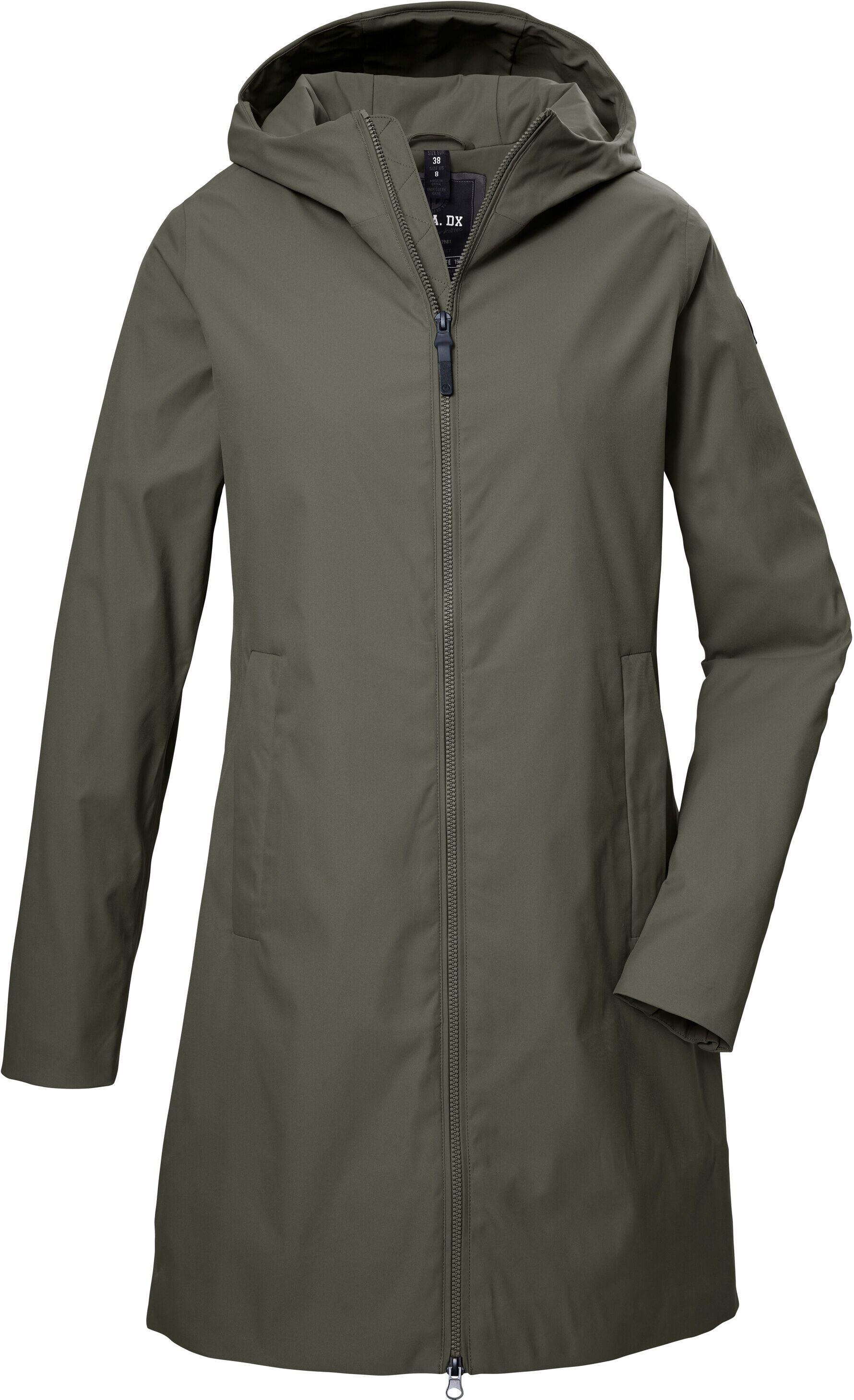 Parka "GS 57 WMN PRK", Damen, Gr. 42, grün (olivgrün), Obermaterial: 100% Polyester.Futter: 100% Polyester, G.I.G.A. DX BY KILLTEC, Jacken Parka, Damenparka im urbanen Look, wind- und wasserdicht, atmungsaktiv