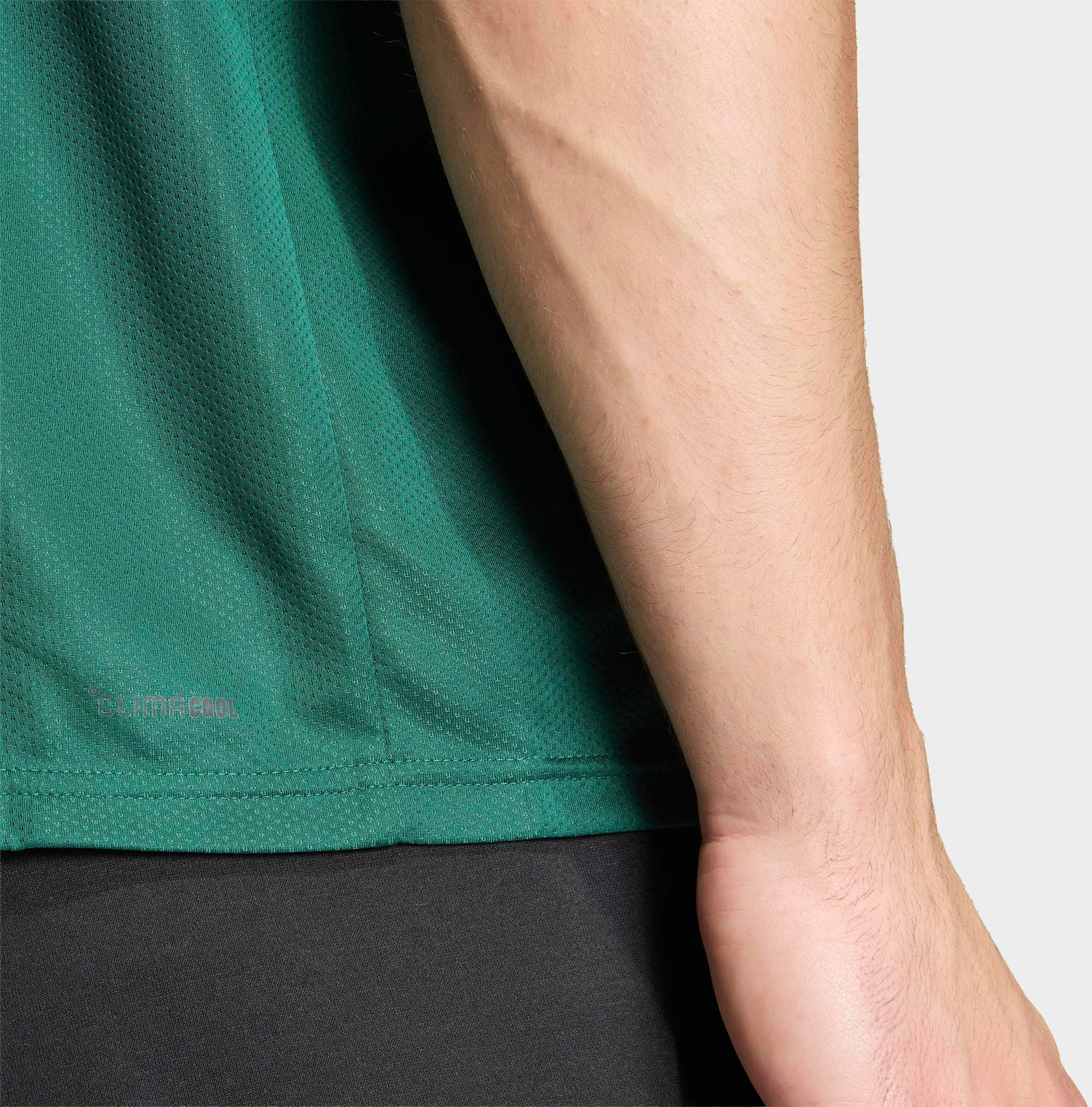 T-Shirt ADIDAS PERFORMANCE "WORKOUT ESSENTIALS BASE", Herren, Gr. XXL, grün (collegiate grün), Obermaterial: 100% Polyester, Rundhals, Shirts T-Shirt, reguläre Passform, mit Climacool Technologie
