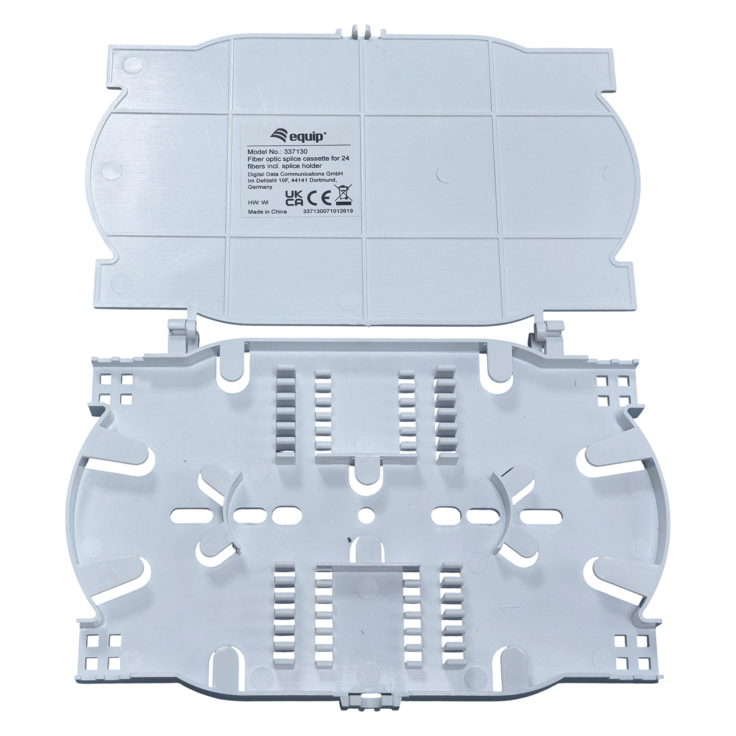 equip LWL-Spleisskassette 2*12 Halter/Try/Deckel/2xKernhalter (337130)