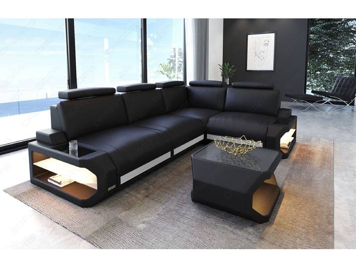 Couch Siena L-Form in Leder