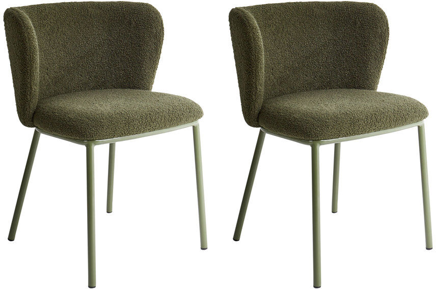 Brayden Studio Charlett 15.7 cm H Velvet and Boucle Side Chair Green 75cm H X 45cm W X 20.5cm D