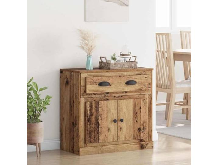 HEFZGDB Klassisches Sideboard in zeitlosem Design aus Holzwerkstoff mit glatter Oberfläche, Sideboard Altholz 70x35,5x67,5 cm mit viel Stauraum, praktisches mit Türen zum Schutz vor Staub