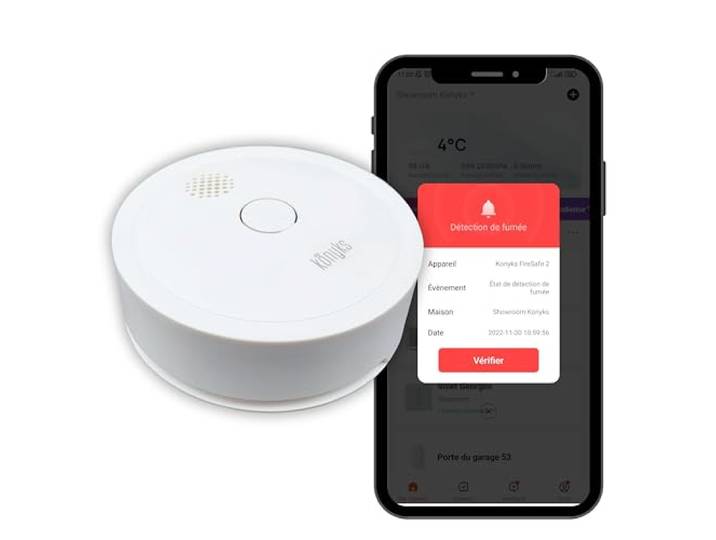 Accessoires Maison connectée Konyks Detecteur de fumee connecte Easy Wi-FI + Bluetooth Blanc