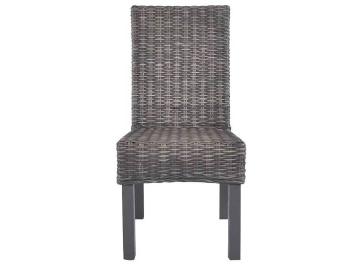 Chaises à manger en rotin kubu - - Lot de 2 - Marron - Rotin kubu - Bois d'acajou - 46x61x93 cm