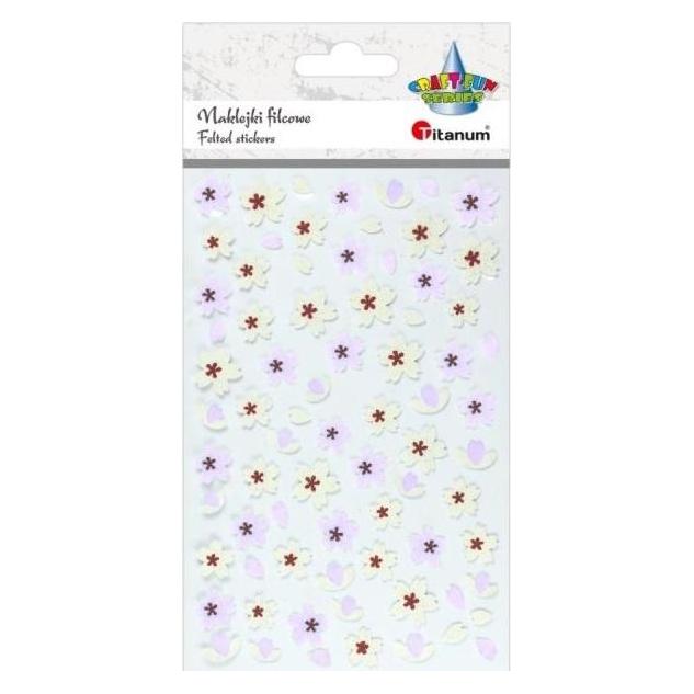 Titanum Filzblumenaufkleber, weiss und rot, Mix, 75 Stk. (75 Sticker) (47816384)