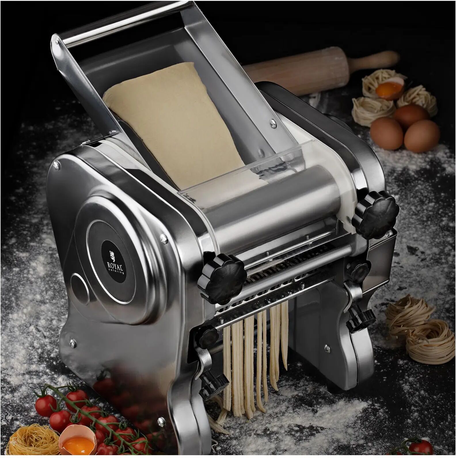 Royal Catering Macchina per la pasta fresca elettrica - 18 cm - Da 1 a 14 mm RC- EPM180