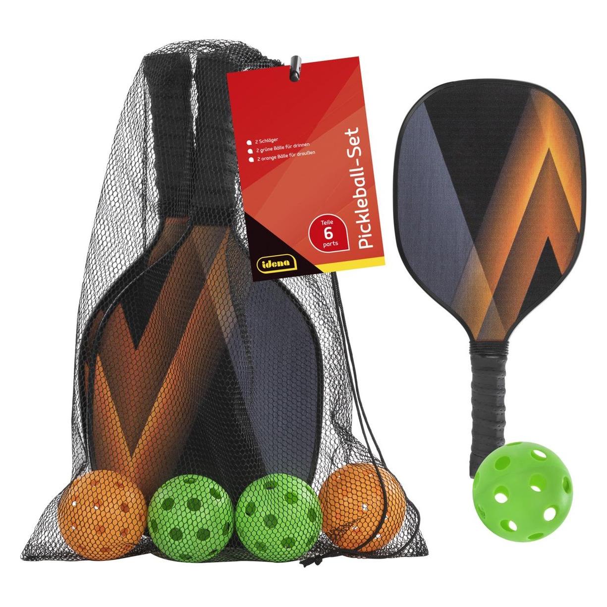 Idena Pickleball Set 2 Schläger/4 Bälle 6 Teile (40252)