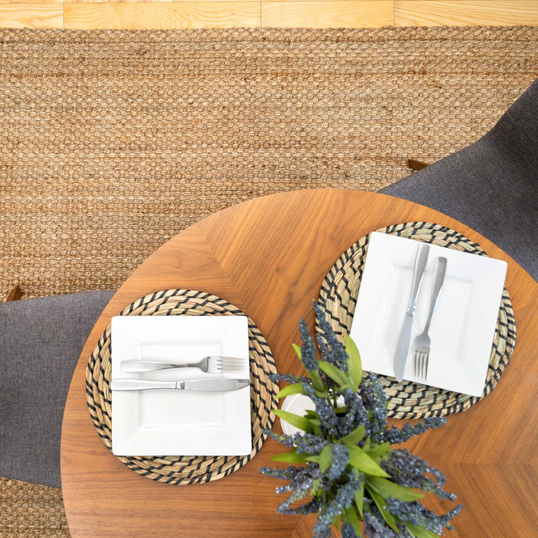Highland Dunes Blakeley Handwoven Natural Brown Indoor Rug Brown Rectangle 160cm x 230cm