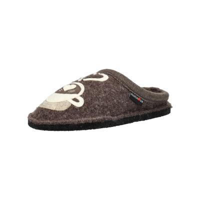 Hausschuh HAFLINGER "Haflinger Hausschuhe Wolle", Damen, Gr. 45, braun, Textil, Schuhe Hausschuh