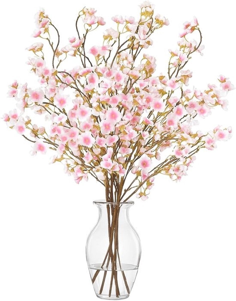 SnelShoppen Kunstmatige Hortensia Kersenbloesem, 4 stuks, 107 cm