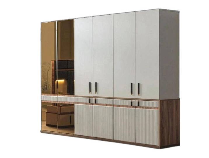 Xlmoebel Kleiderschrank Weißer Holzschrank für elegantes Schlafzimmerdesign (1-St., Kleiderschrank) Hergestellt in Europa