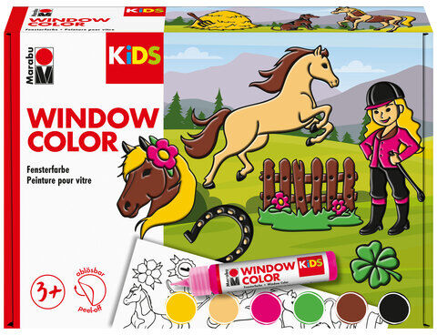 Marabu KiDS Window Color-Set "Ponyhof", 6x 25 ml