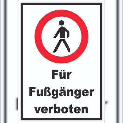 HB-Druck Für Fußgänger verboten Aufkleber A7 (74x105mm)