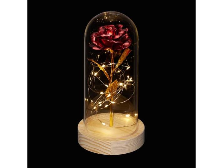 Relaxdays Rose éternelle sous cloche