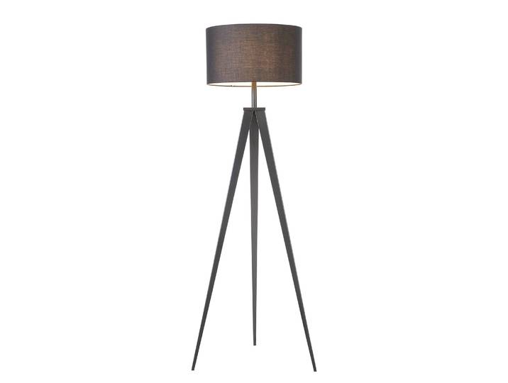 Stehleuchte Tripod Asmo 159cm Schwarz/Schwarz Hauptmaterial: Webstoff Sekundärmaterial: Eisen, pulverbeschichtet E27