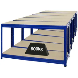 PROREGAL Mega Deal | 5x Höhenverstellbare Werkbank Dino | HxBxT 90x160x60 cm | Traglast 600 kg | Blau | Holzplatte
