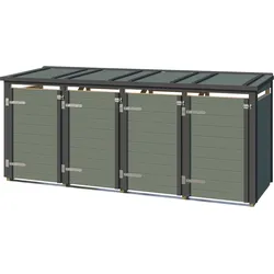 Weka Killarney Mülltonnenbox graugrün/anthrazit Gr. 4 - 4er Mülltonnenbox